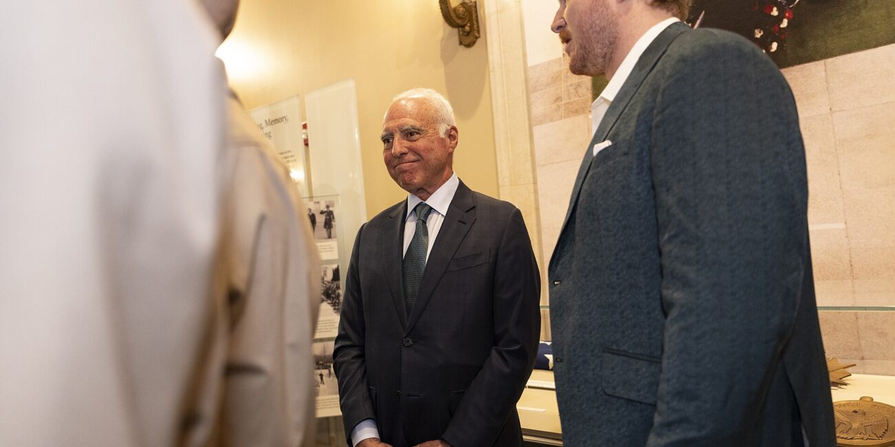 Cam Jurgens during a Philadelphia Eagles visit to Arlington National Cemetery in April 2025