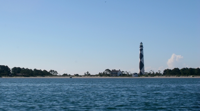 Cape Lookout Lighthouse on South Core Banks in Cape Lookout National Seashore, North Carolina, photographed by the National Park Service