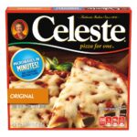 Celeste Pizza For One Original Cheese frozen pizza retail package, used to illustrate Conagra discontinuing the Celeste brand