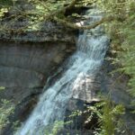 Authentic National Park Service photograph of Chapel Falls cascading down sandstone in Pictured Rocks National Lakeshore, Michigan