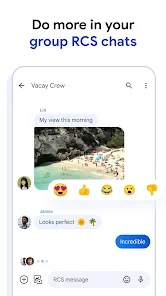 Google Messages app showing an RCS conversation