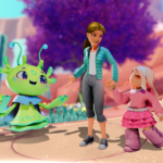Roblox Family Zone illustration showing a parent and child avatar learning to play together