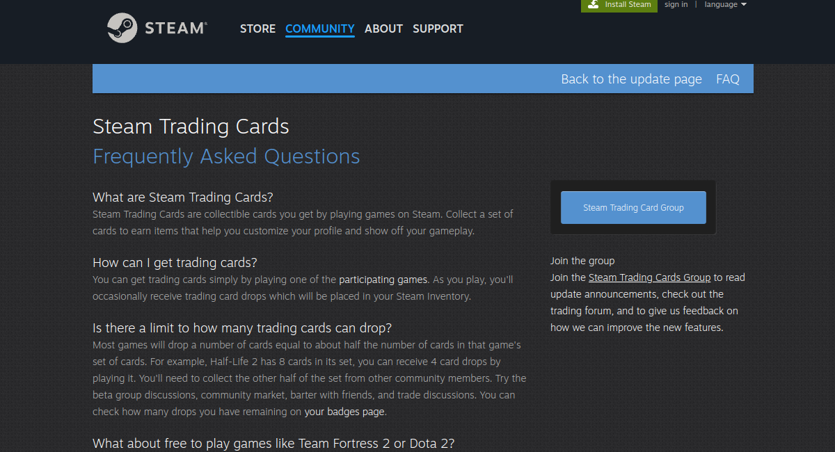 Official source page screenshot for Steam Badges Guide (2026): Trading Cards, Crafting and Profile XP