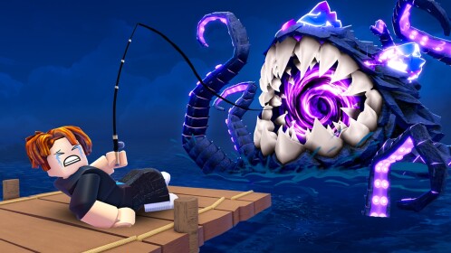 Official Fish It game artwork for the Boss Battles and Alien Invasion update