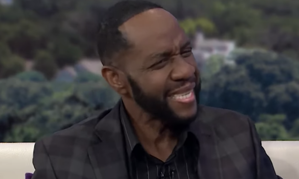 Freddie Jackson smiling during a 2019 television interview