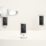 Ring 4K security camera lineup including Outdoor Cam, Spotlight Cam, Floodlight Cam and Indoor Cam