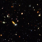 The original Hubble Deep Field image containing hundreds of distant galaxies photographed in December 1995