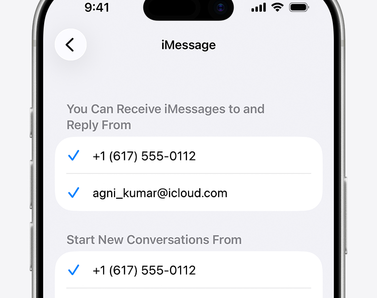iPhone Messages settings with iMessage enabled
