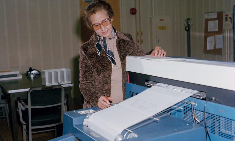 Katherine Johnson (formerly Katherine Goble) working at NASA Langley Research Center in 1980