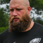 Philadelphia Eagles offensive lineman Lane Johnson during 2025 training camp