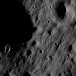 Actual Moon surface image with small impact craters recorded by NASA Lunar Reconnaissance Orbiter Narrow Angle Camera