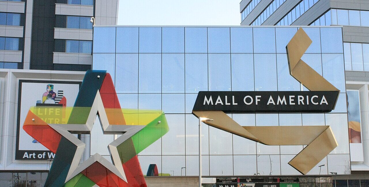 Mall of America entrance in Bloomington, Minnesota, pictured in 2021