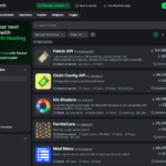 Modrinth Minecraft mod discovery page showing Iris Shaders among the listed open-source mods