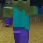 Minecraft zombie, a hostile mob commonly used in dungeon spawner XP farms