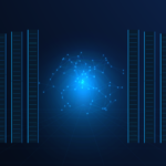 Original AVARIXO illustration of a futuristic AI data center and neural network