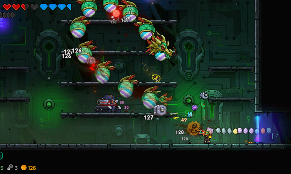 Official Veewo Games gameplay image showing the pixel-art world of Neon Abyss 2