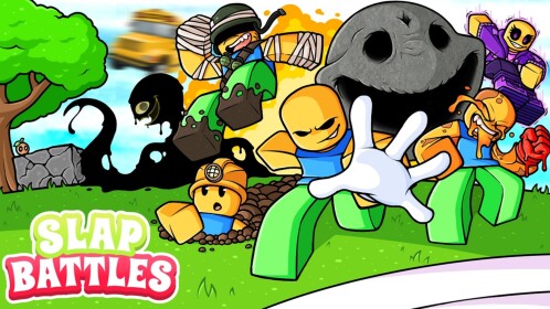 Official Roblox Slap Battles game image depicting slap combat and glove abilities