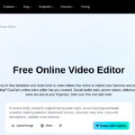 CapCut official online video editor page showing browser-based editing tools