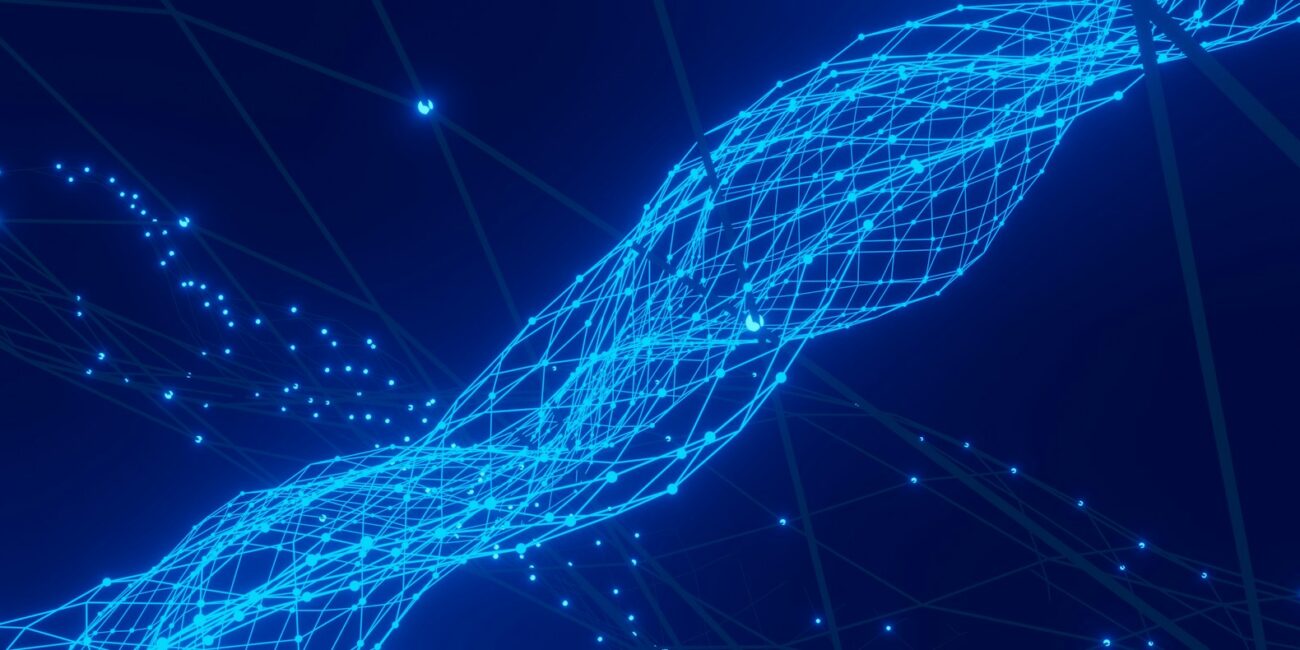 Abstract digital network illustration for the OpenAI Decisions API guide