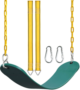 PACEARTH U-type recalled swing seat with yellow chains and attachment hardware