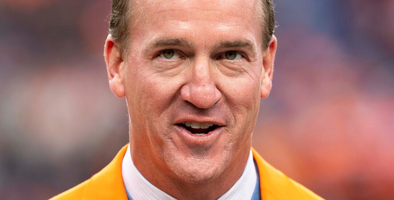 Peyton Manning, father of high school quarterback Marshall Manning, photographed in 2021; not a photo of Marshall