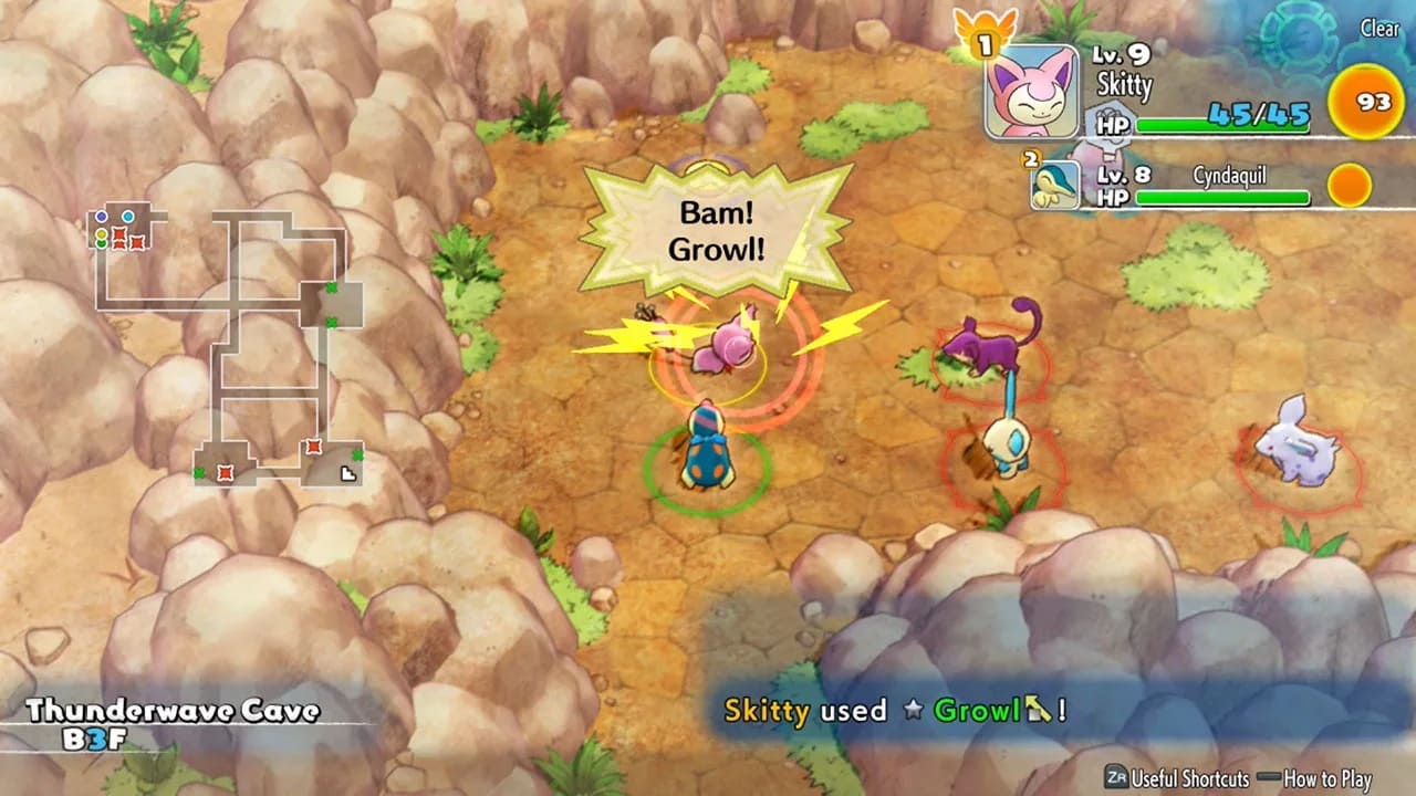 Authentic Pokémon Mystery Dungeon Rescue Team DX Nintendo Switch gameplay screenshot with Pokémon rescue team exploring a dungeon