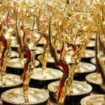 Rows of Emmy Awards trophies ahead of the Prime Video streaming deal