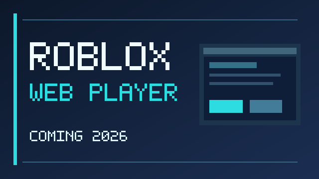 Original editorial illustration of the Roblox web player launch plan with stylized browser window and release timeframe
