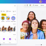 Canva photo editor showing background removal and editing tools
