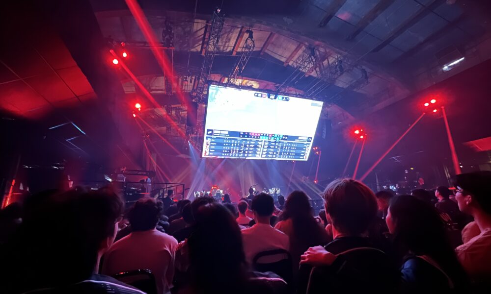 Valorant Champions tournament environment, illustrating the competitive game in which crosshair visibility matters