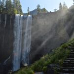 Authentic photo of Vernal Fall waterfall in Yosemite National Park, taken by Cam Adams in 2015; CC0 image from Wikimedia Commons