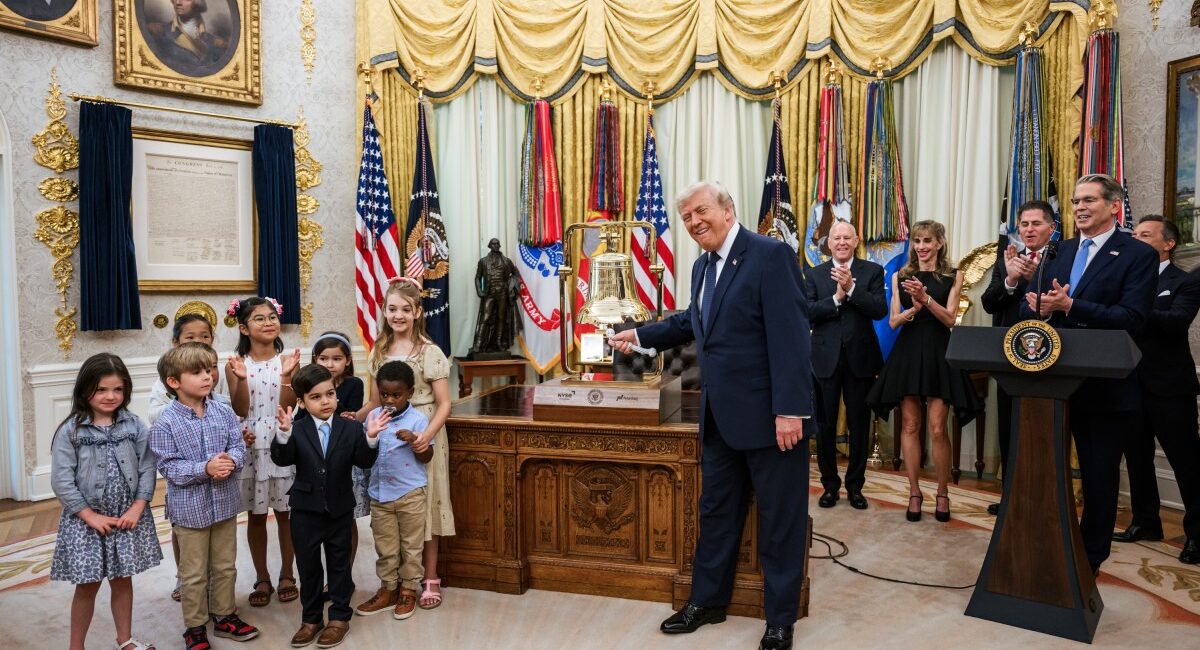 Official White House photo of the July 2026 Trump Accounts program launch ceremony with children